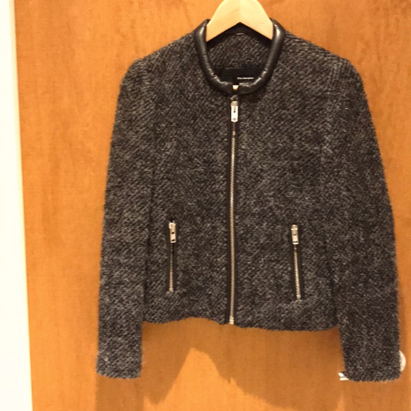 grey tweed wool,polyamide,mohair,alpaca.36/S - Picture 1 of 7